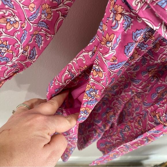 J.Crew Nicola Embroidered Pink Long Sleeve Cotton Tassel Romper AP193 Size 4 - Picture 9 of 13